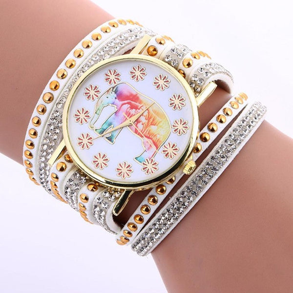 Elephant Bracelet Watch in White